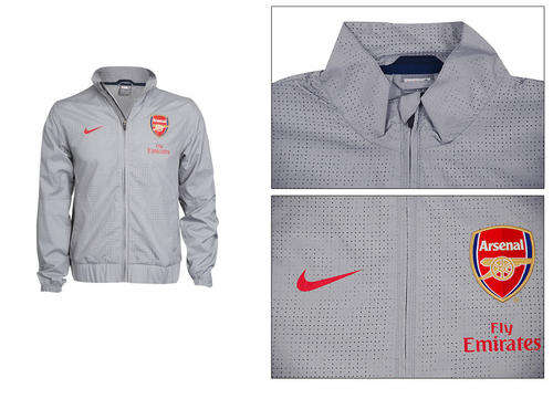 Arsenal Woven Warm Up Jacket Silver/Red